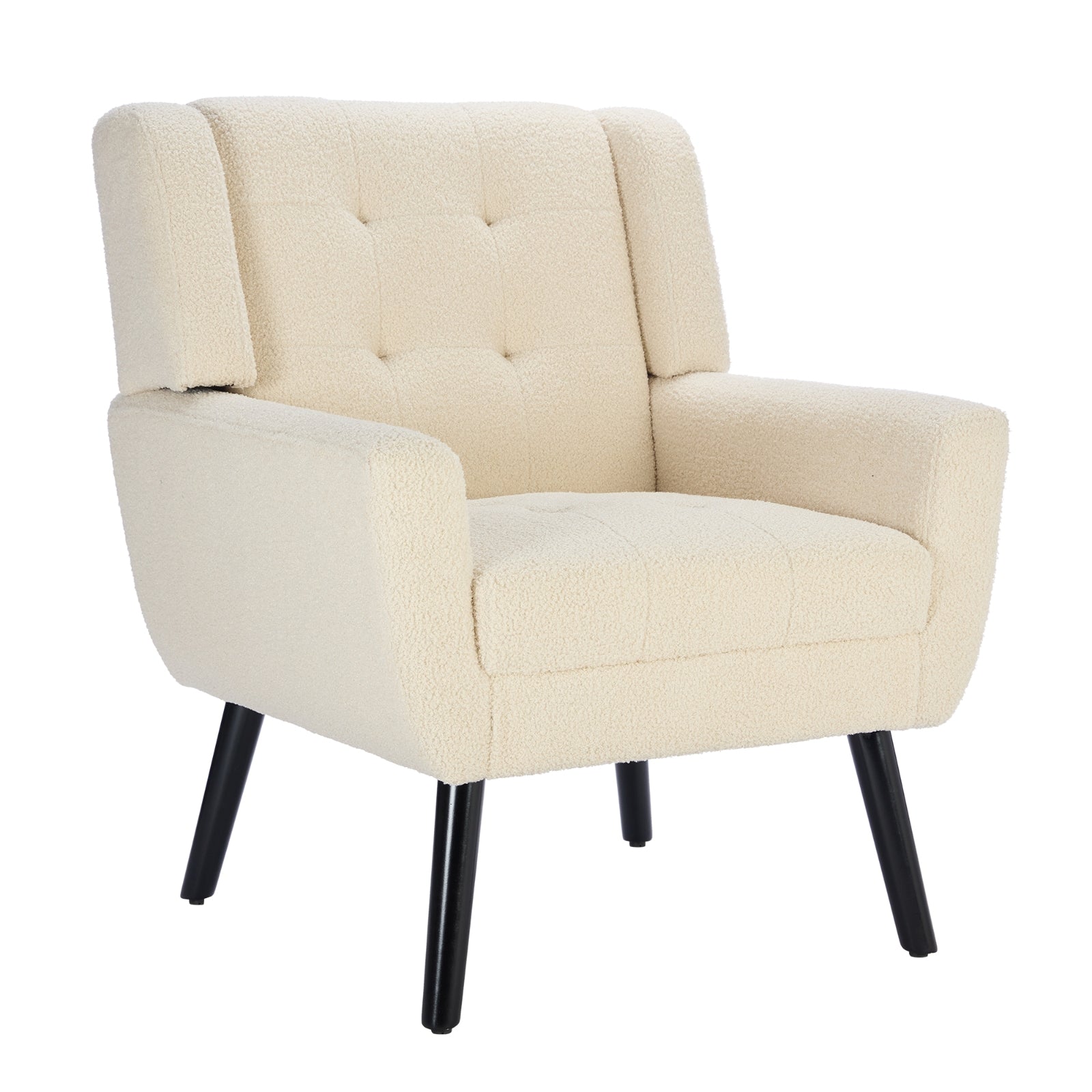 Modern Soft Teddy Material Ergonomics Accent Chair Living Room Chair Bedroom Chair Home Chair with B