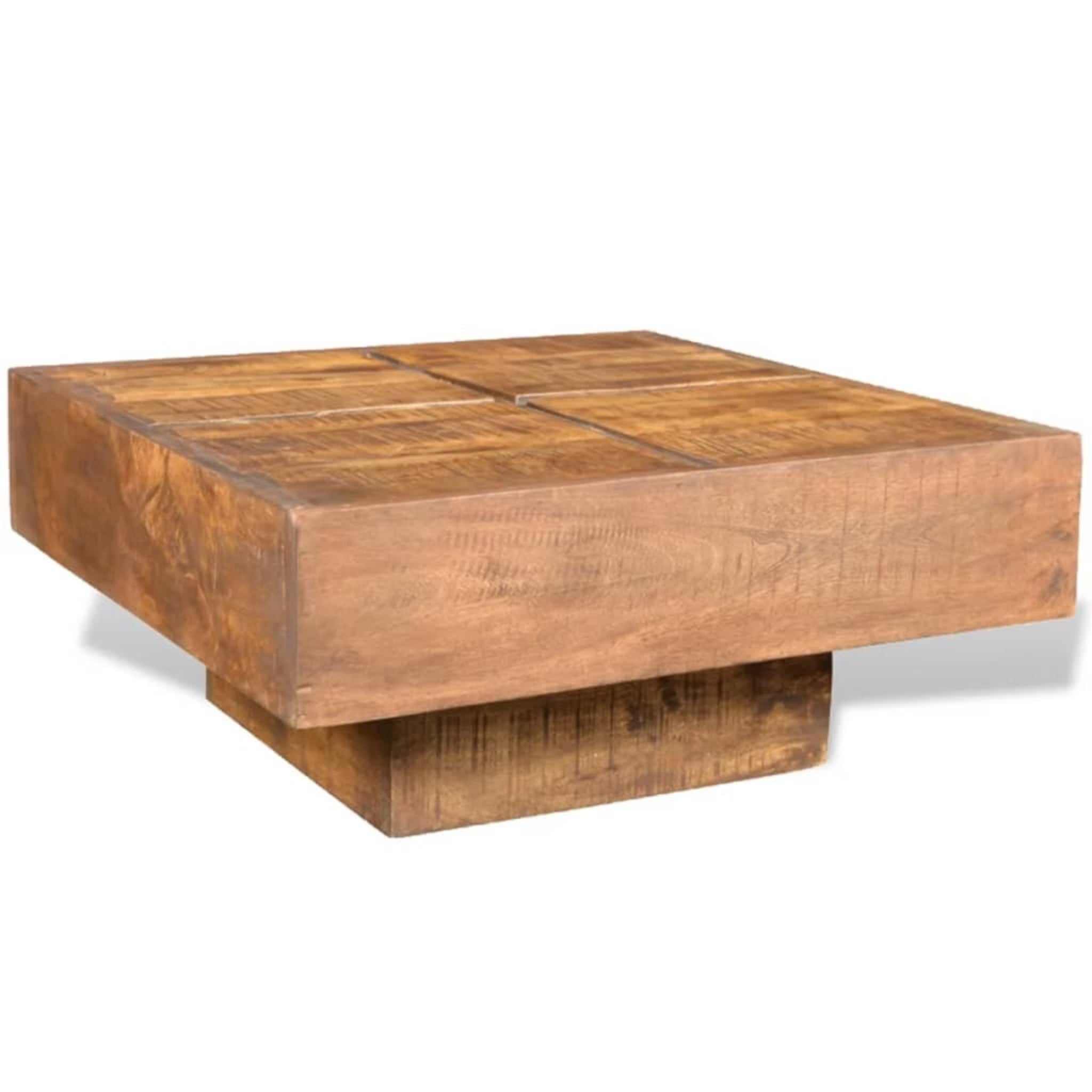 Coffee Table Brown Solid Mango Wood Small Durable Coffee Table