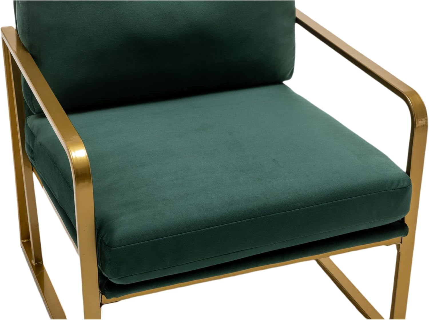 Modern Accent Chair Living Room Chair Armchair Upholstered Chairs Leisure Chairs with Metal Frame Legs for Home, Bedroom, Reading, Green