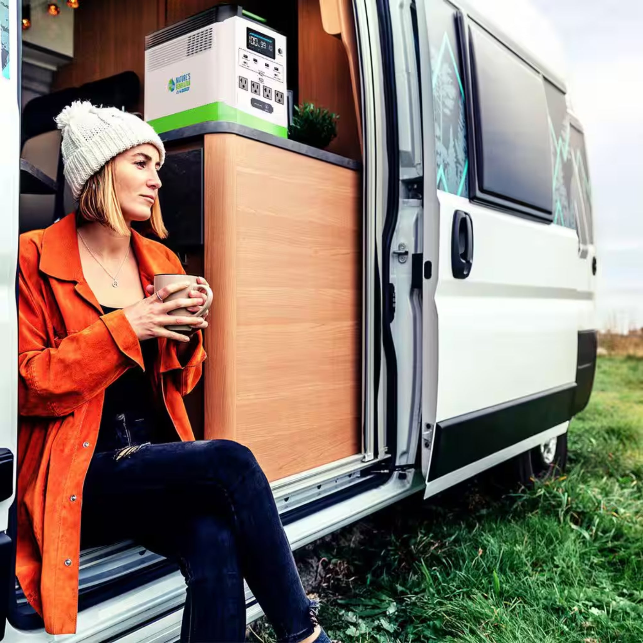 1800W Running/3600W Peak Push Button Start Lithium Solar Generator Gold