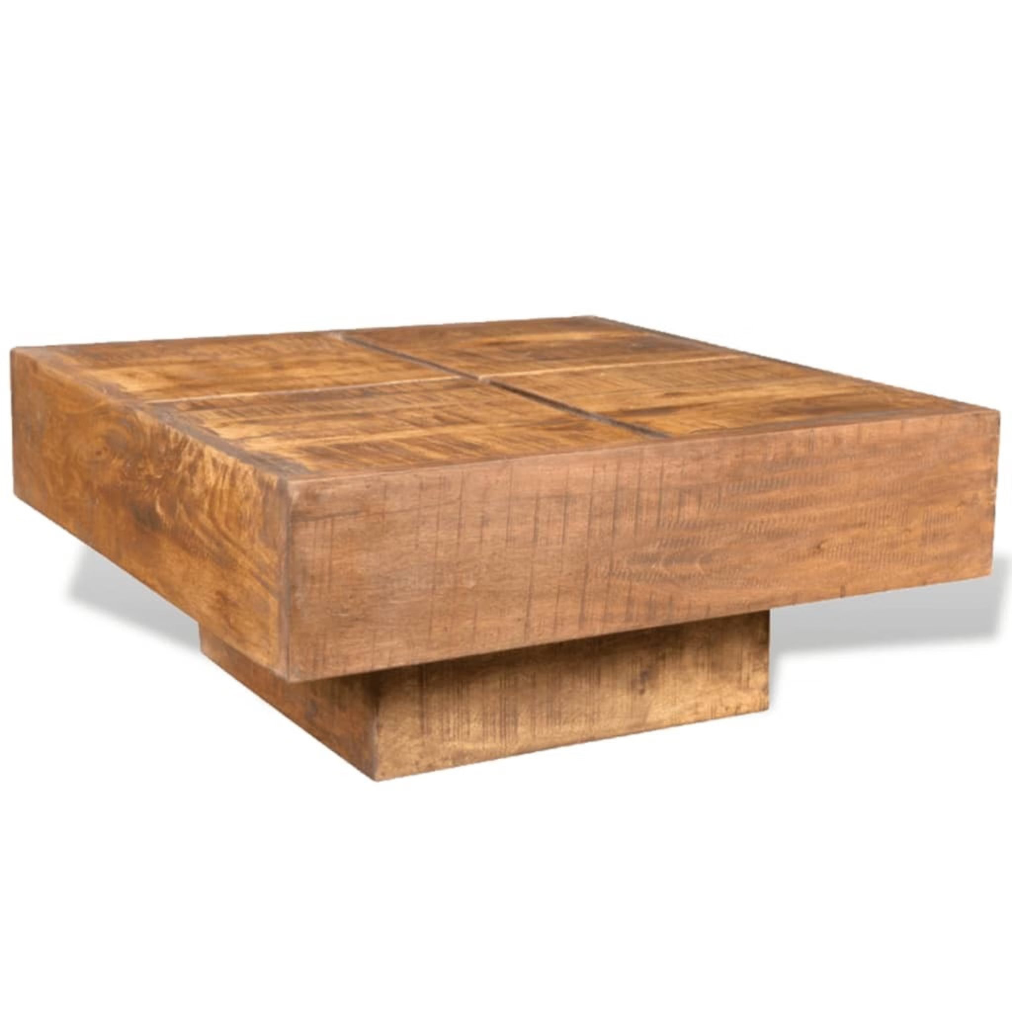 Coffee Table Brown Solid Mango Wood Small Durable Coffee Table