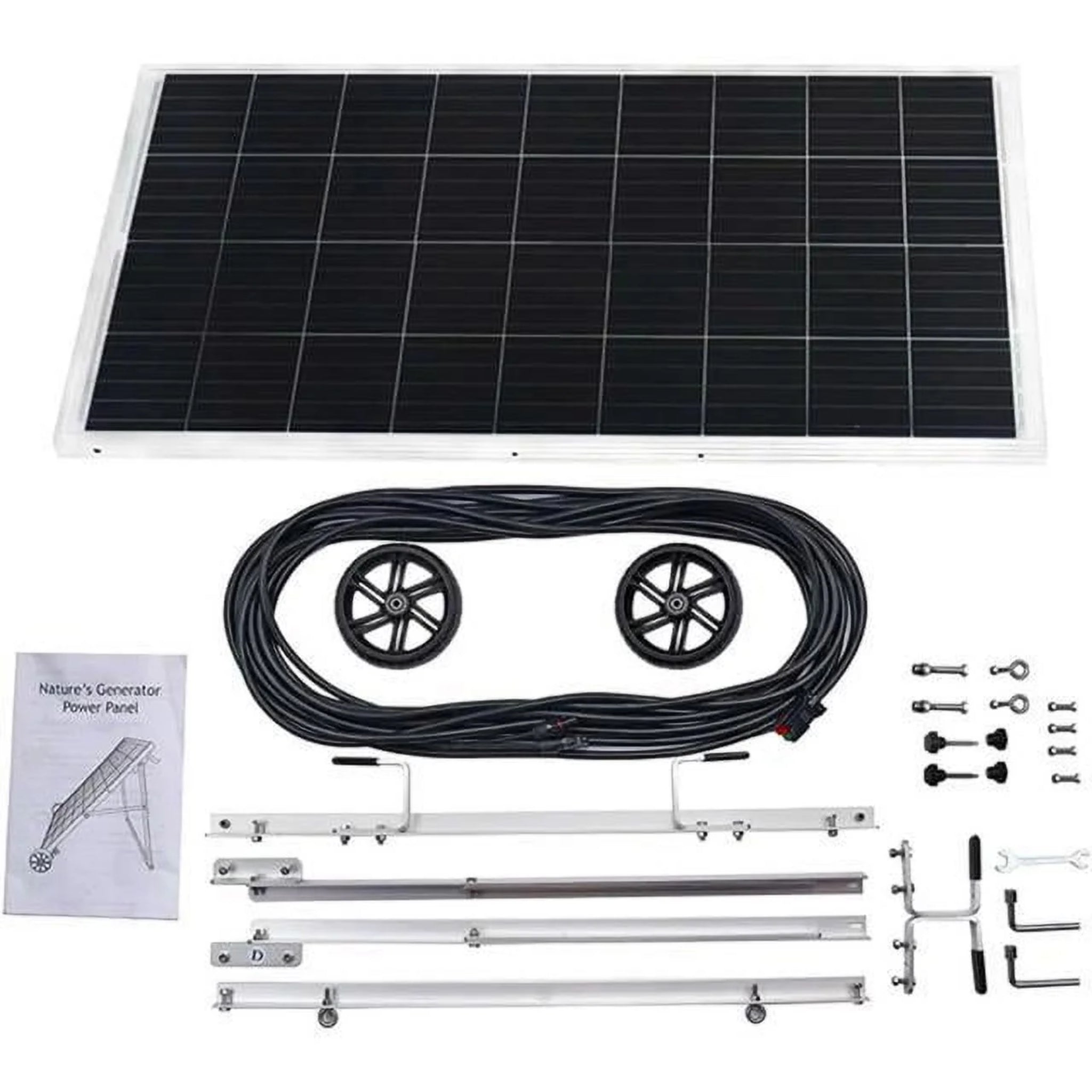 Nature'S Generator Lithium 1800 Gold PE:1800W Solar & Wind Powered Nature'S Generator Lithium+100W Solar Panel with 50Ft Cable+4-Circuit Transfer Switch