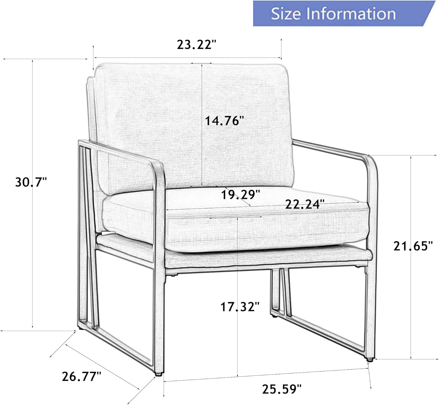 Modern Accent Chair Living Room Chair Armchair Upholstered Chairs Leisure Chairs with Metal Frame Legs for Home, Bedroom, Reading, Green