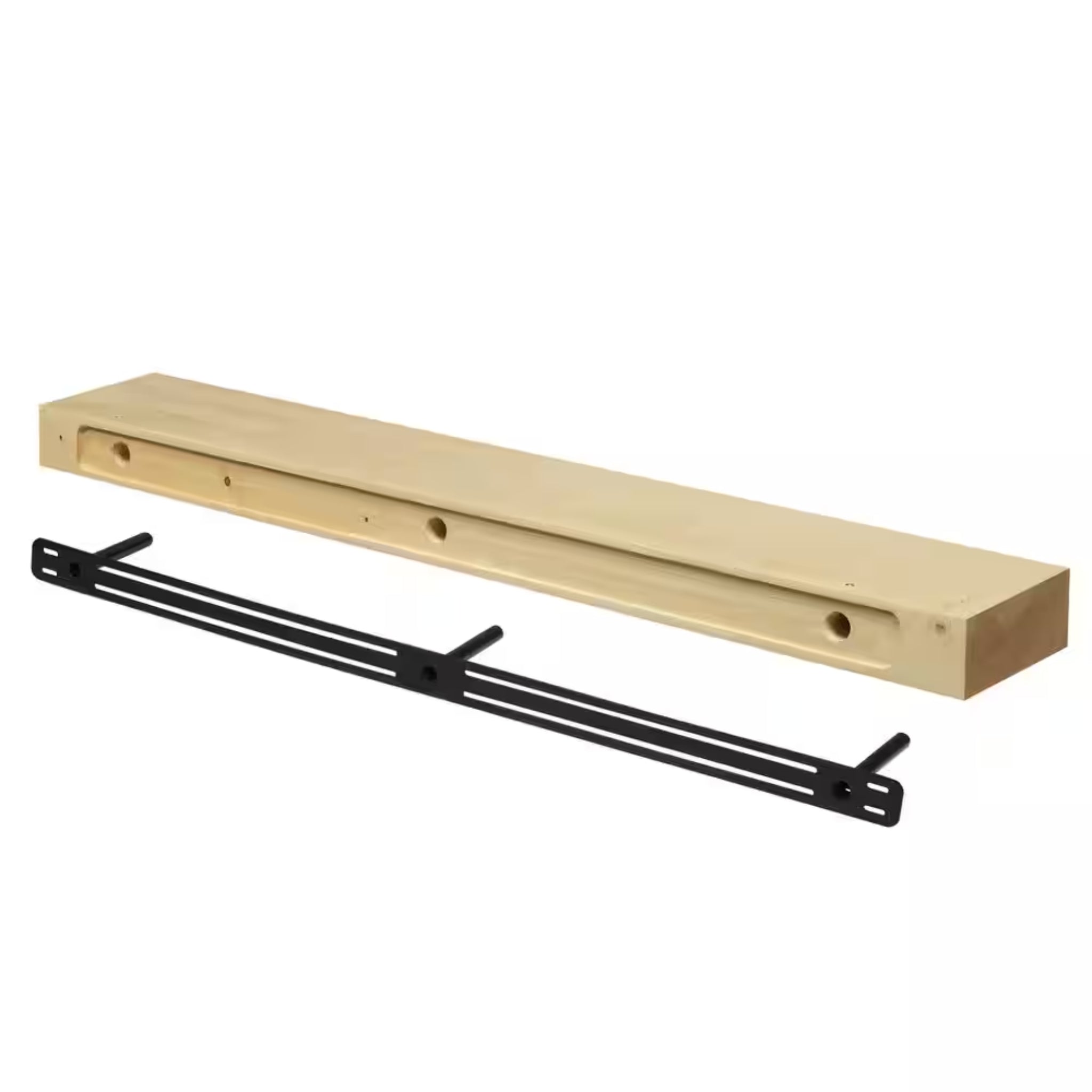 72 In. Natural Smooth Timber Floating Shelf-Versatile Wood Mantel and Wall Shelf