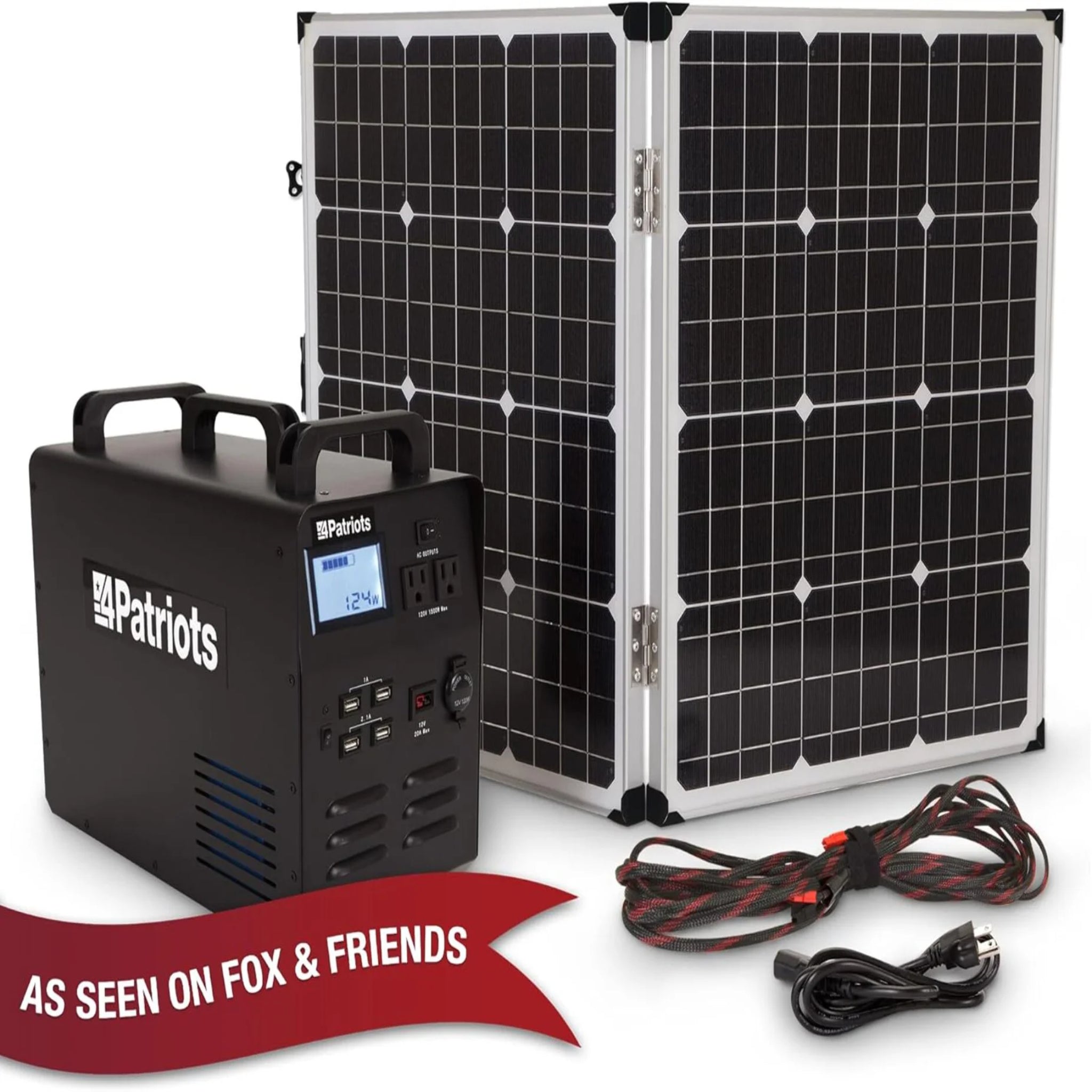 Patriot Power Generator - Fume-Free, Silent & Safe Lithium-Iron-Phosphate Battery - 100-Watt Solar Panel Included- Reliable Power Source during an Outage - Quiet and Portable - 2,500 + Lifecycles