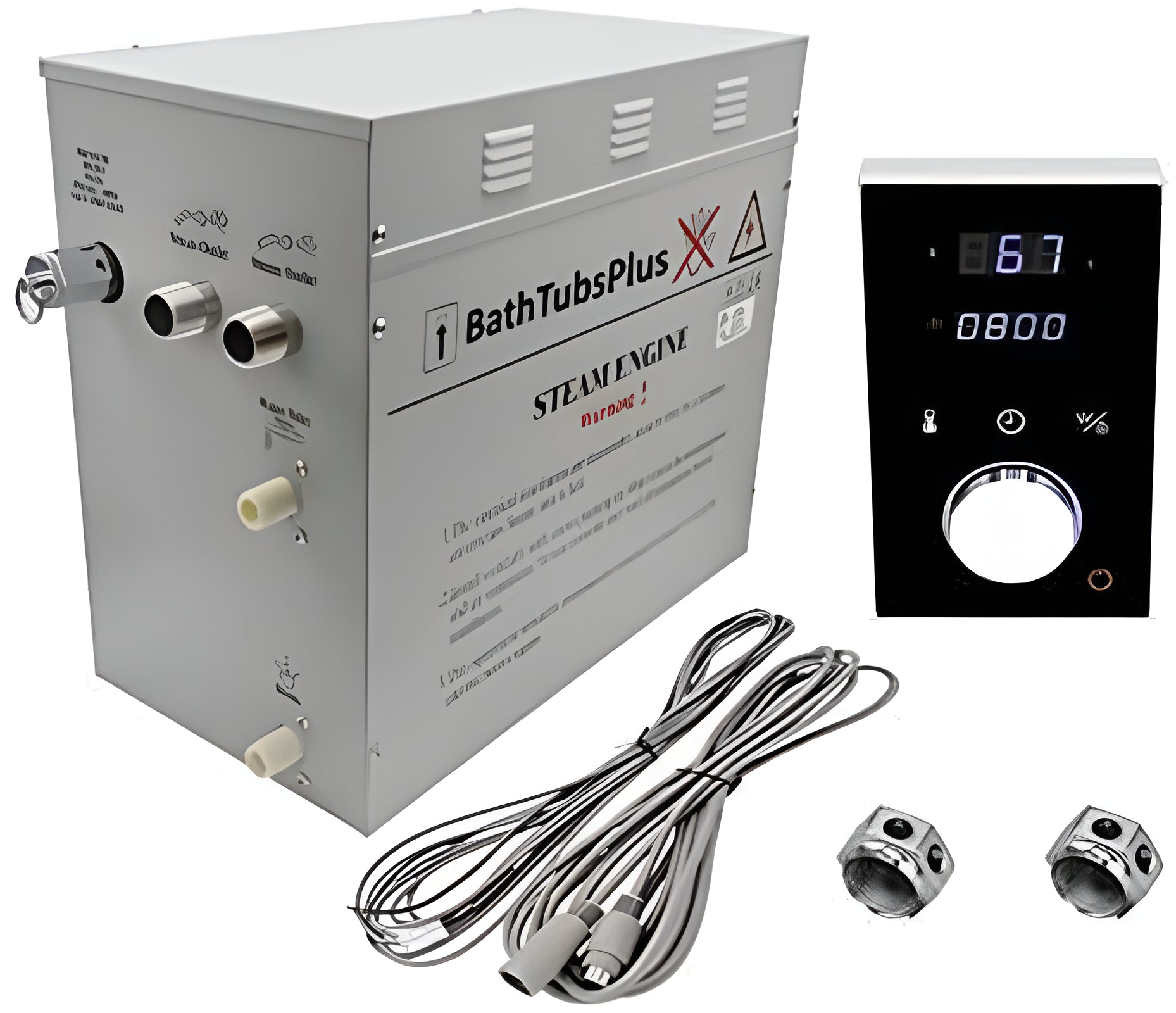 Superior Steam Shower Generator Deluxe | Self Draining Steam Shower Kit | 12Kw Touch Control in Black | Aromatherapy Steam Head | Programmable Temperature & Time Deluxe Control for Perfect Steam