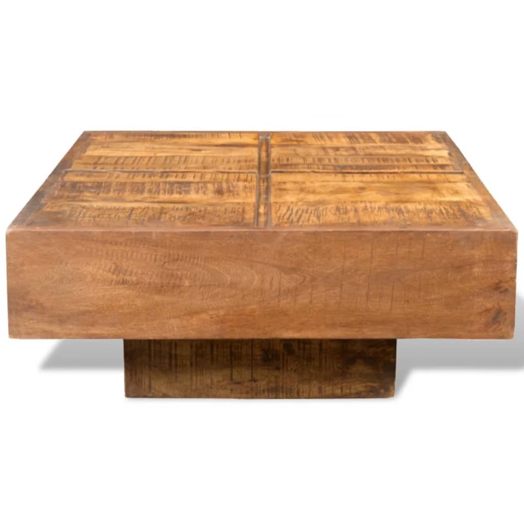 Coffee Table Brown Solid Mango Wood Small Durable Coffee Table