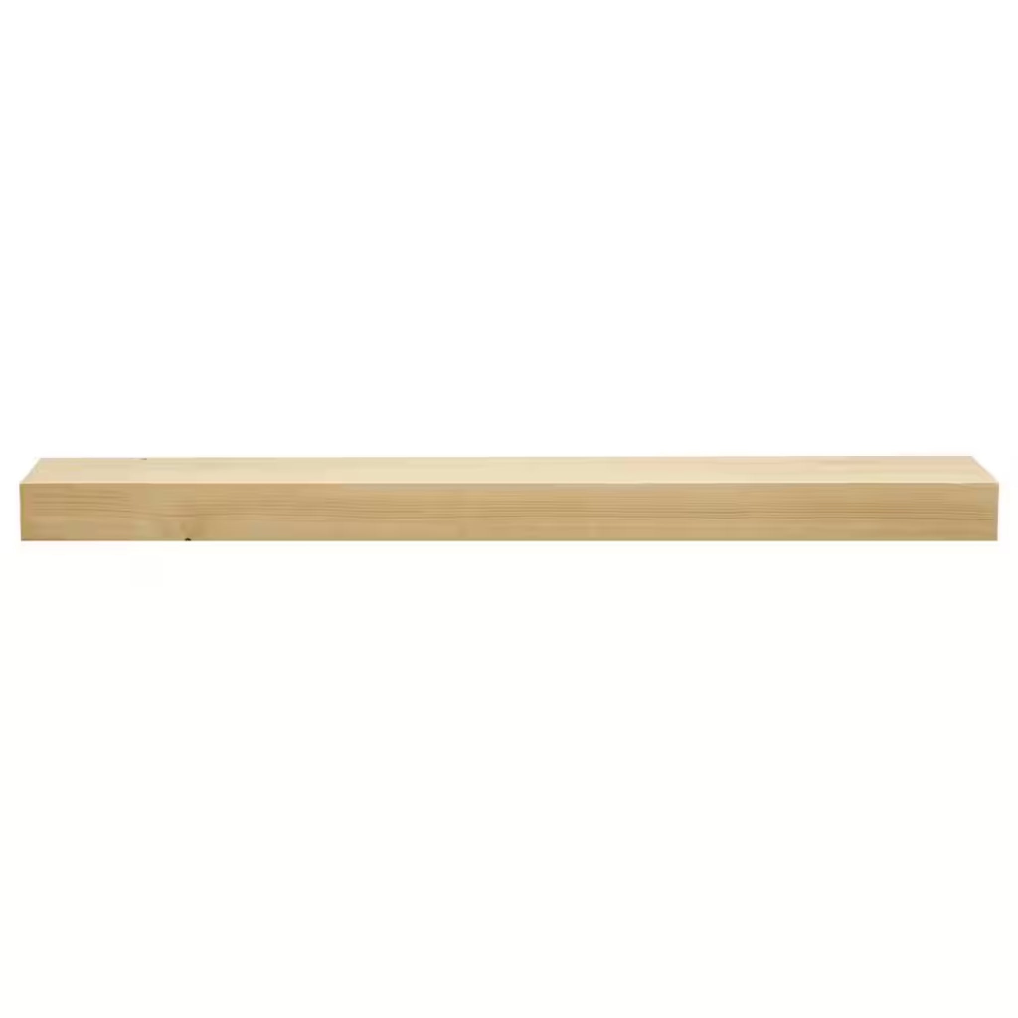 60 In. Natural Smooth Timber Floating Shelf-Versatile Wood Mantel and Wall Shelf