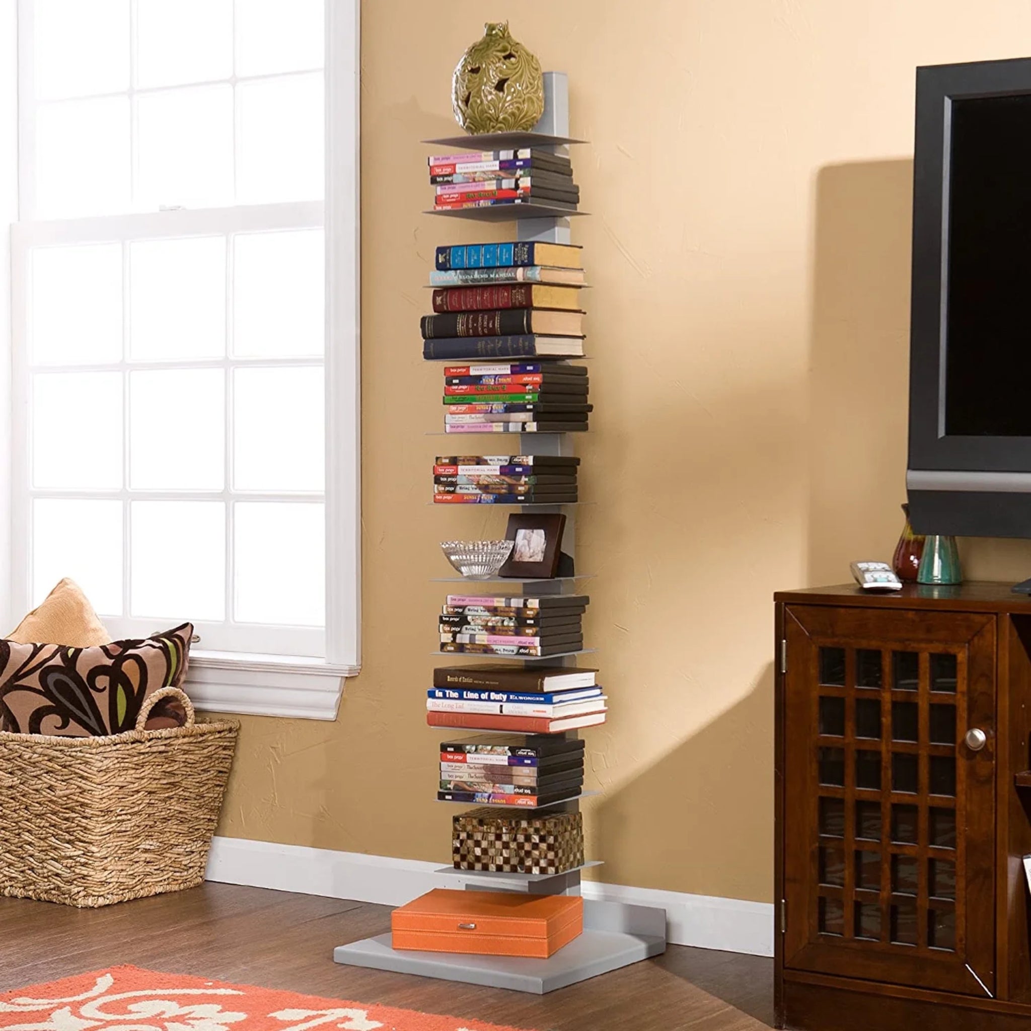 Dellenby 11 Shelf Spine Book Tower 16 X 55.25