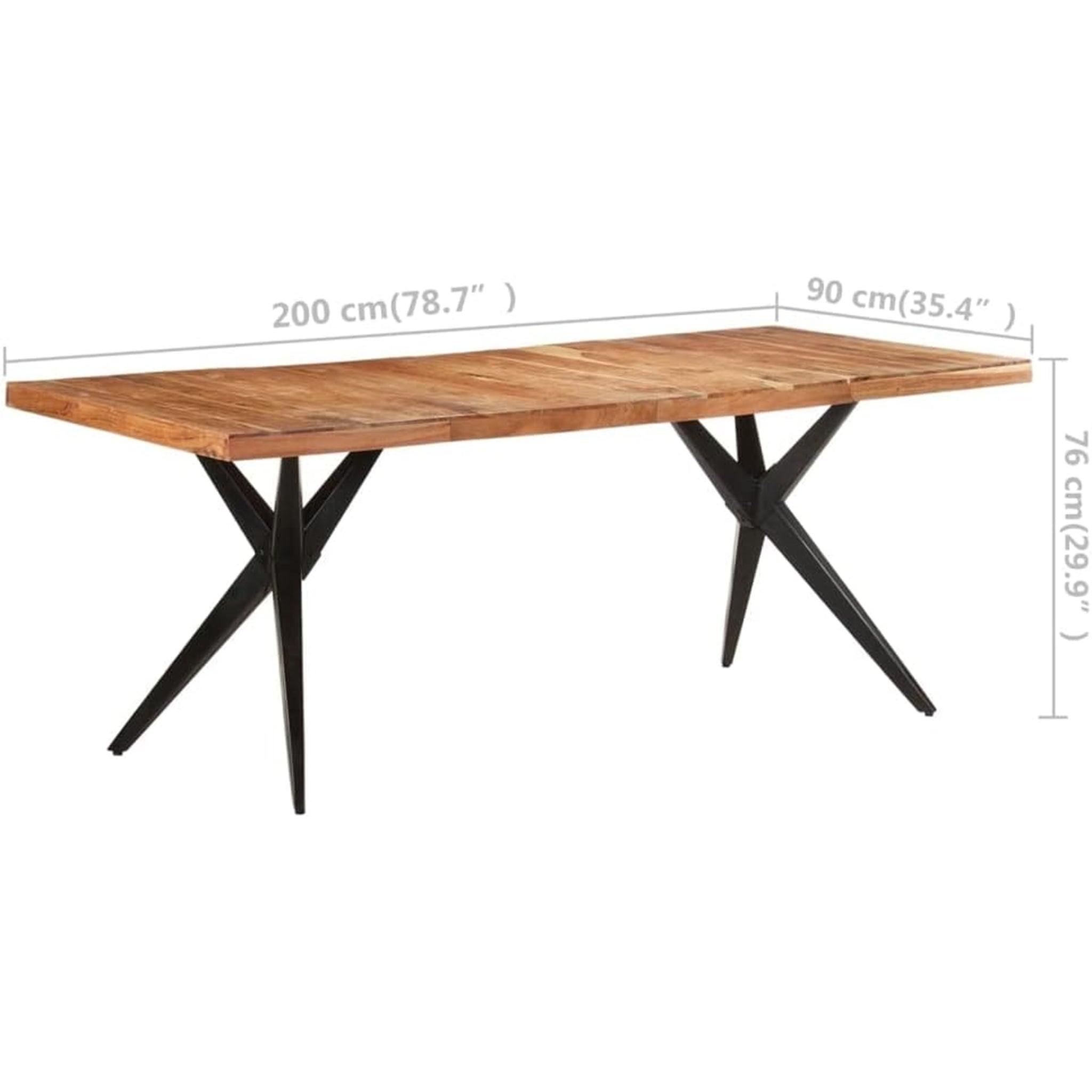 Dining Table Solid Acacia Wood Wooden Dining Table Kitchen Table Dinner Table Dining Room Kitchen Home House Furniture 78.7"X35.4"